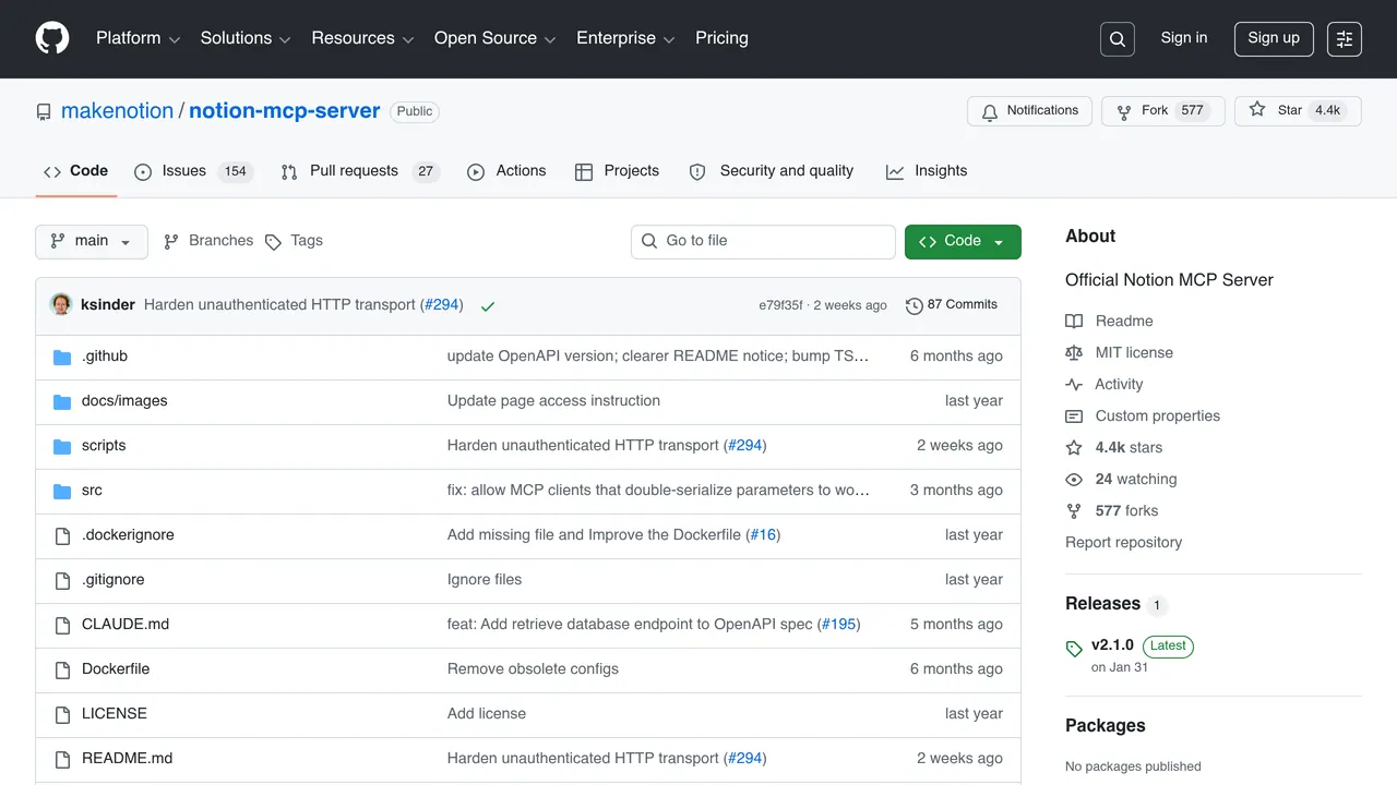 Notion MCP Server screenshot