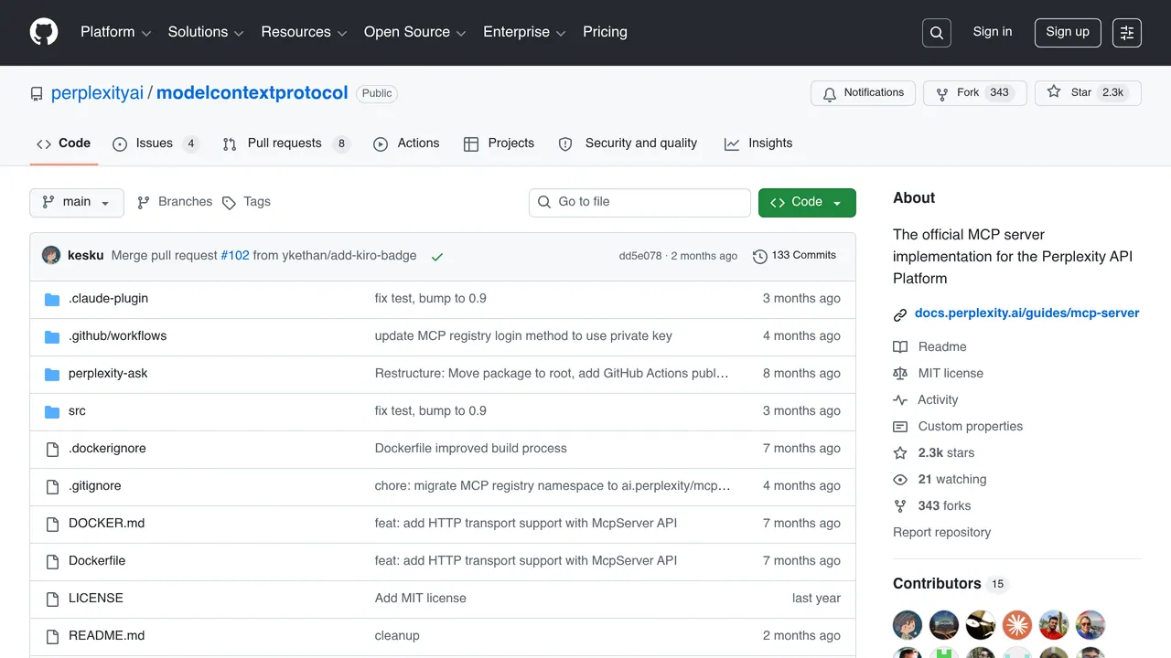 Perplexity MCP Server screenshot
