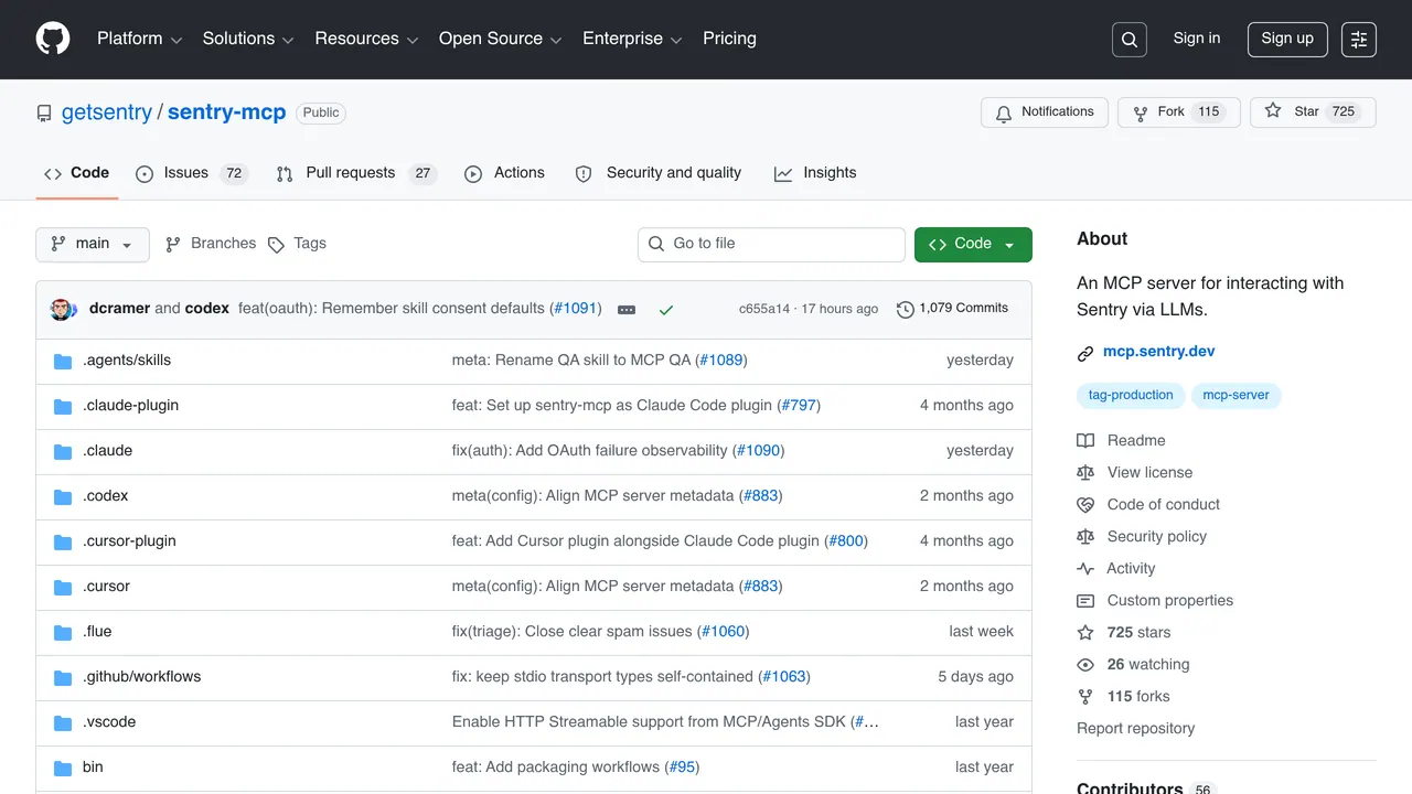 Screenshot of Sentry MCP Server