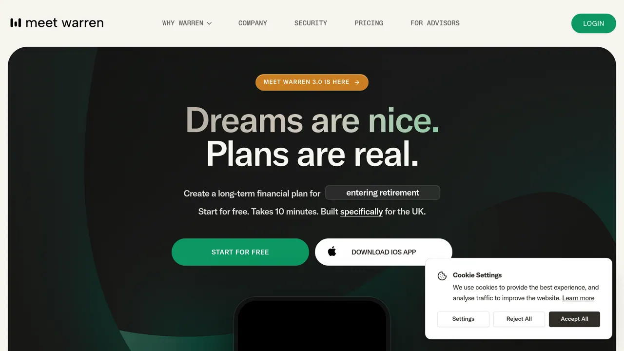 Screenshot of Meet Warren 3.0