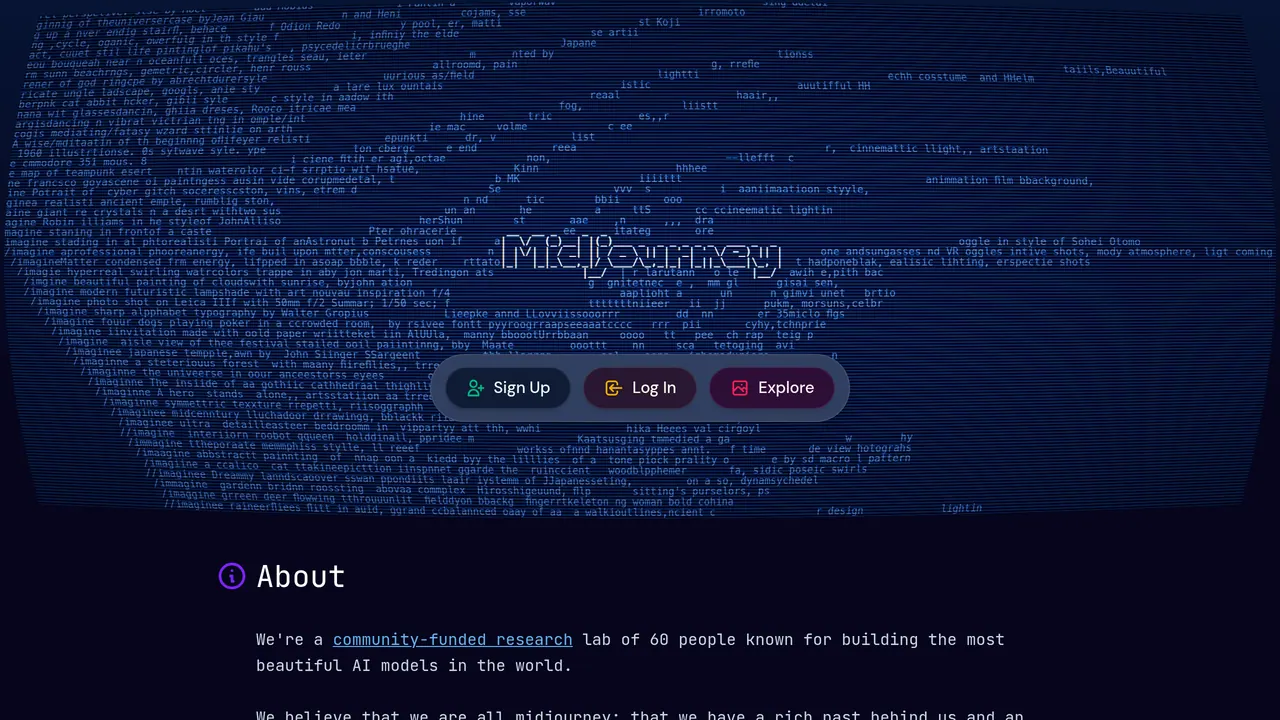 Screenshot of Midjourney