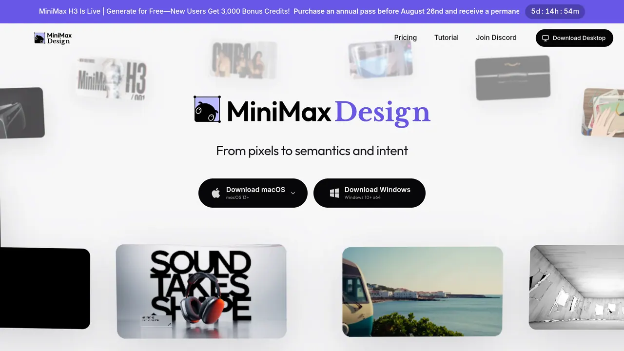 Screenshot of MiniMax Design