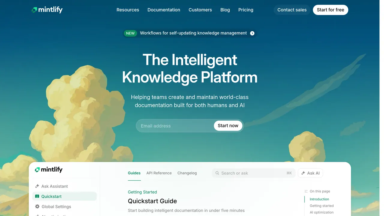 Screenshot of Mintlify