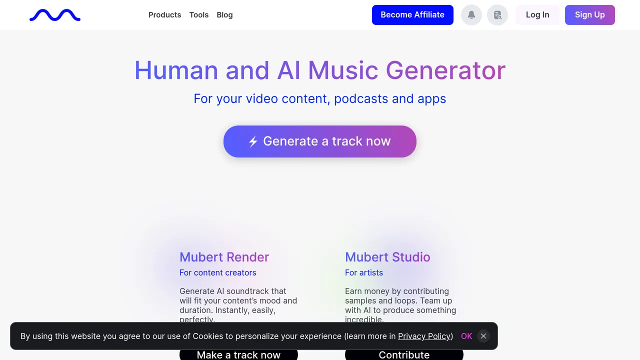 Mubert screenshot