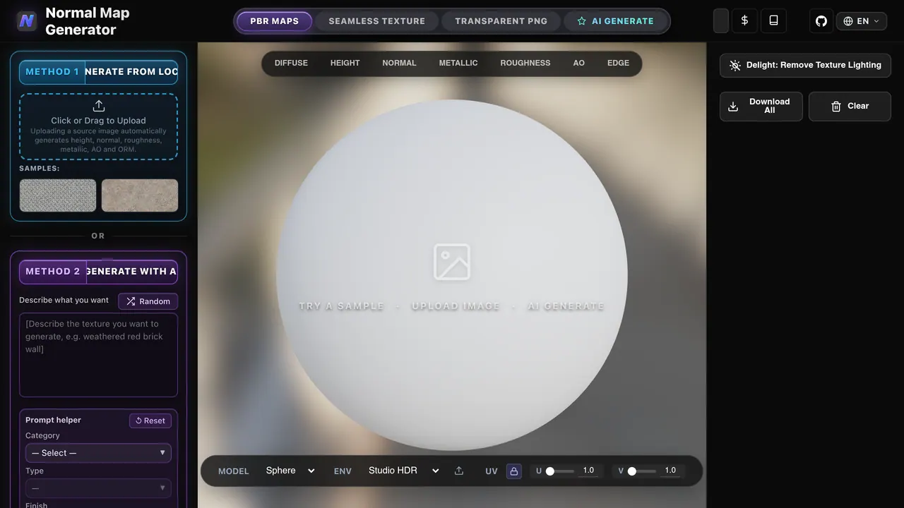 Screenshot of NormalMap AI