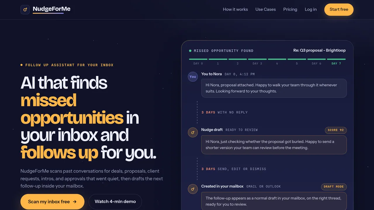 Screenshot of NudgeForMe
