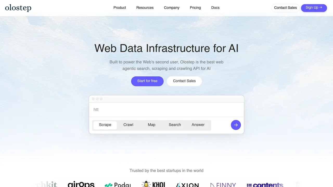 Screenshot of Olostep
