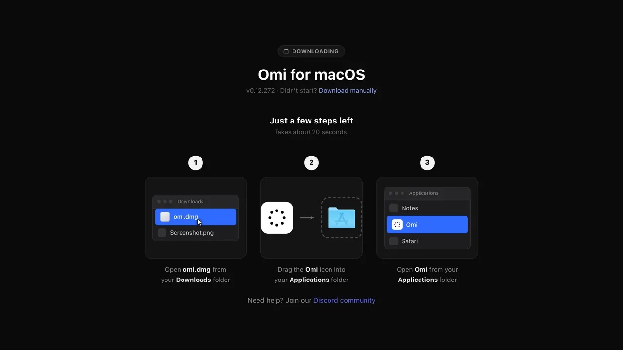Screenshot of Omi