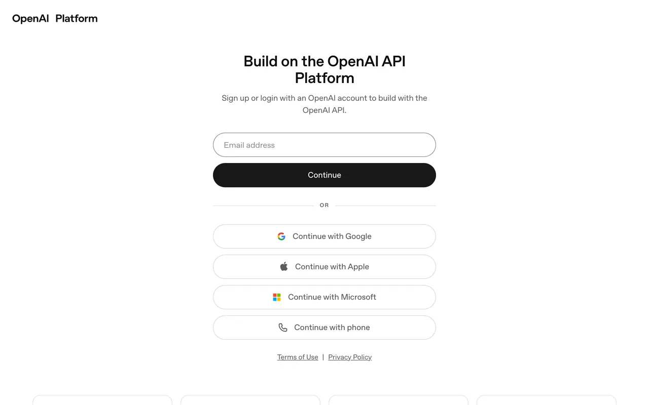 Screenshot of OpenAI Platform