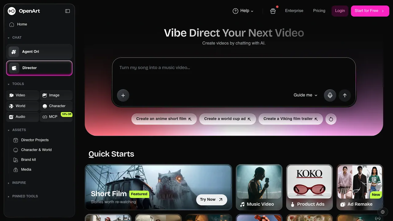 OpenArt Director screenshot