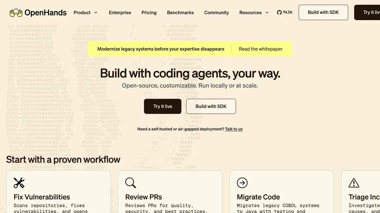 Screenshot of OpenHands