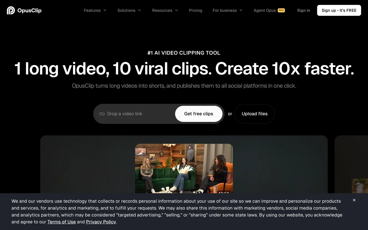 Opus Clip screenshot