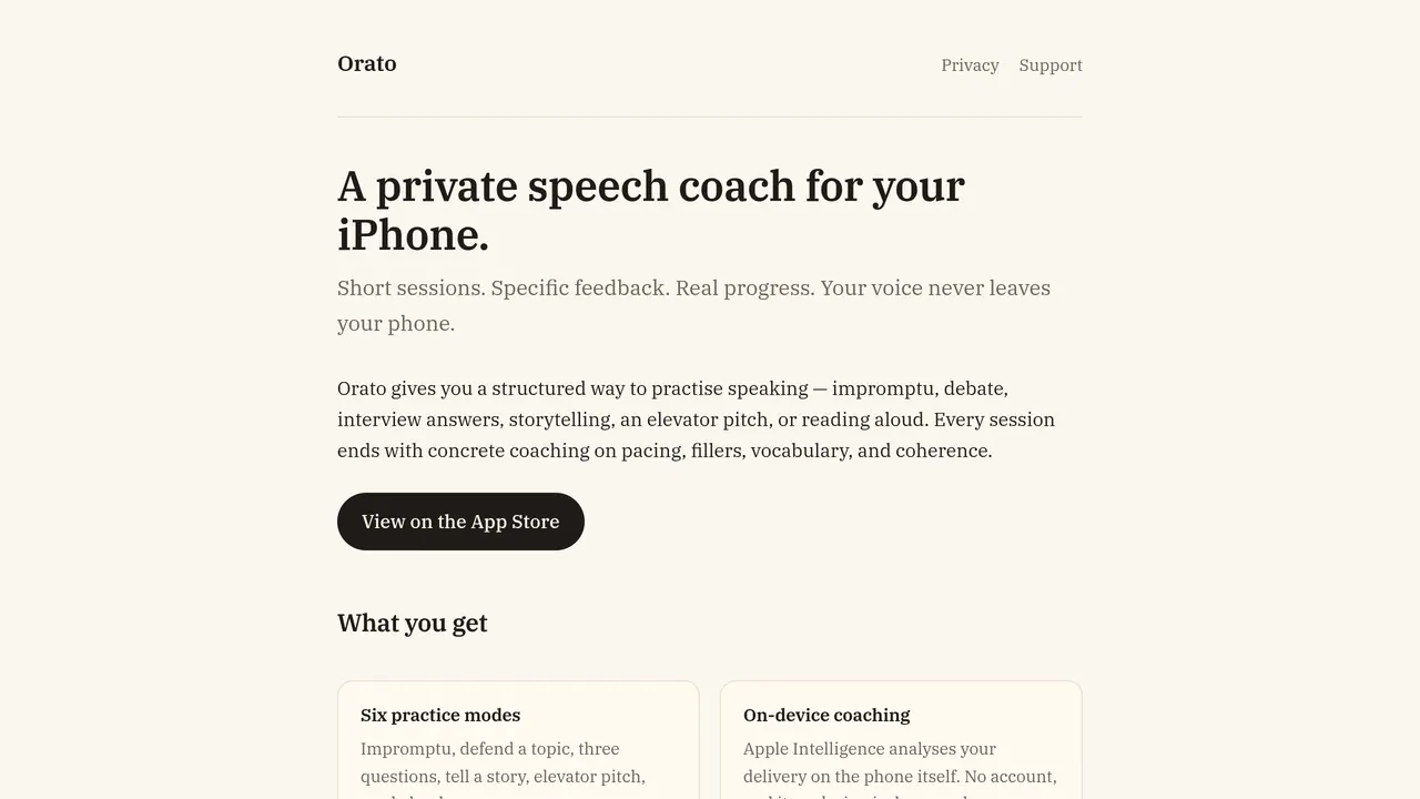 Screenshot of Orato