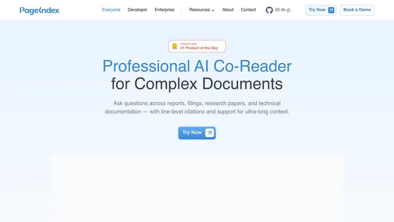 Screenshot of PageIndex