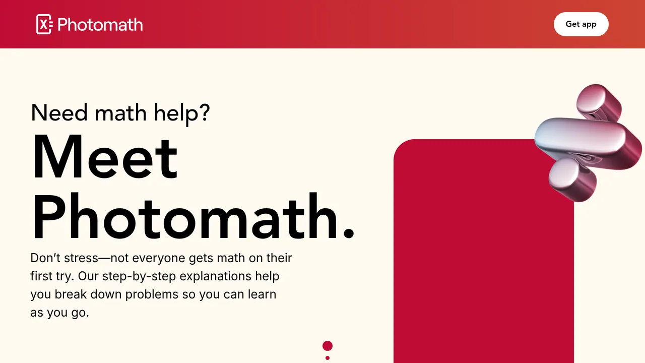 Screenshot of Photomath