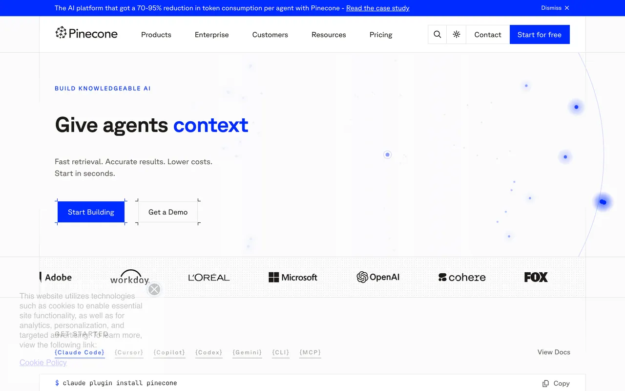 Screenshot of Pinecone