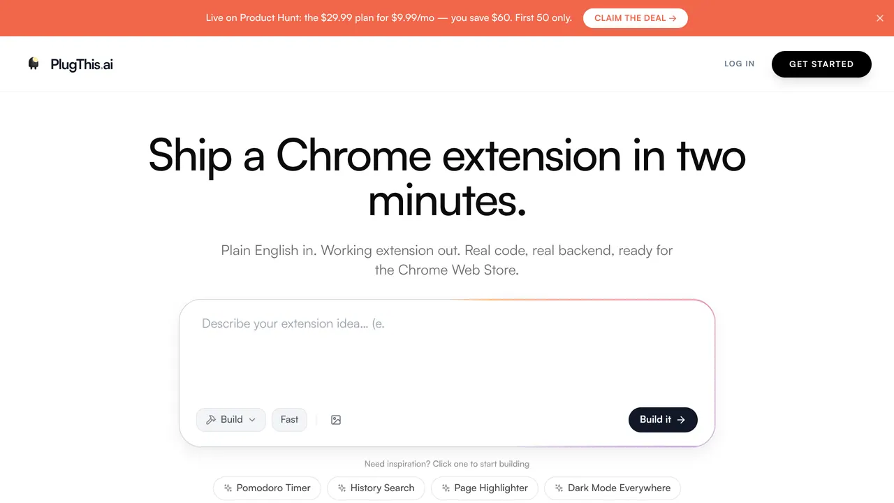 Screenshot of PlugThis