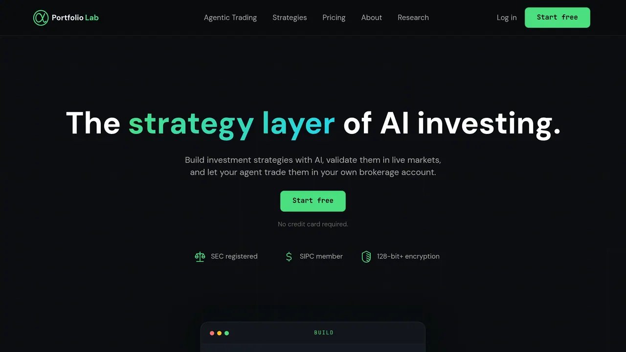 Portfolio Lab screenshot