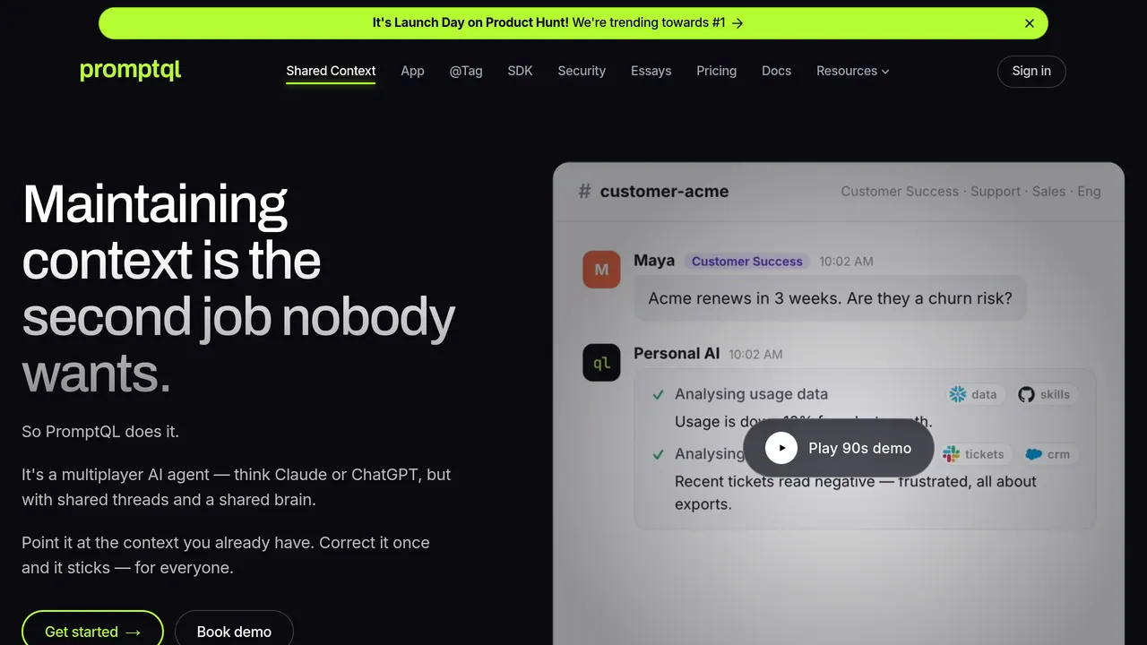 Screenshot of PromptQL