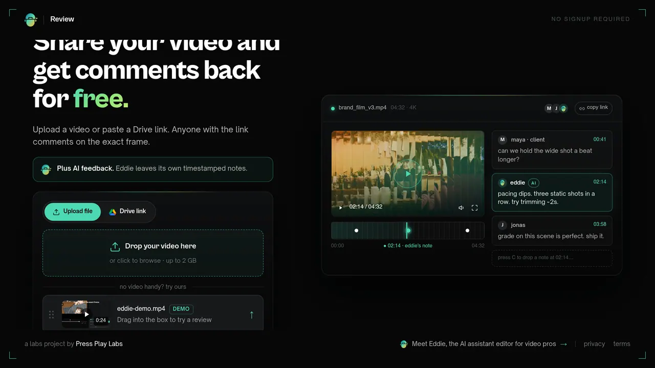 Review by Eddie AI screenshot