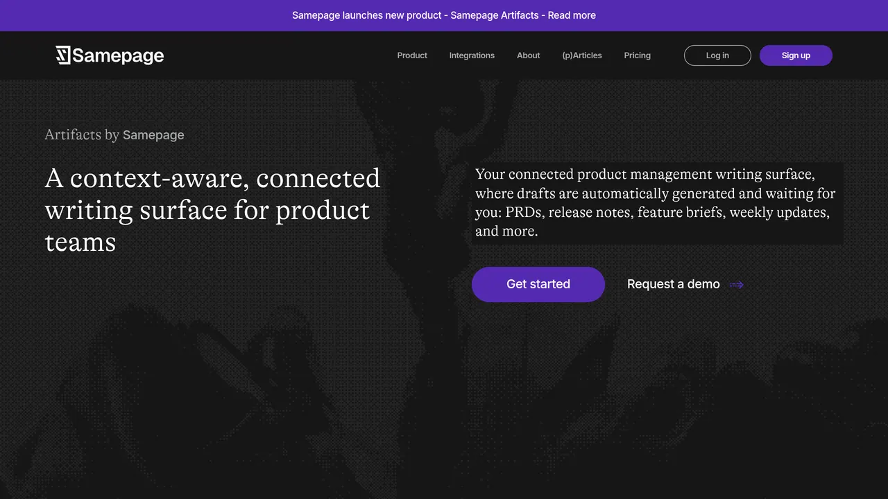 Screenshot of Samepage Artifacts