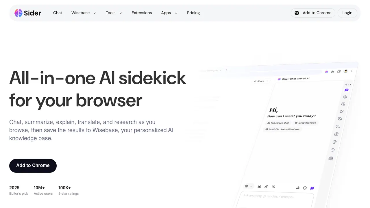 Screenshot of Sider