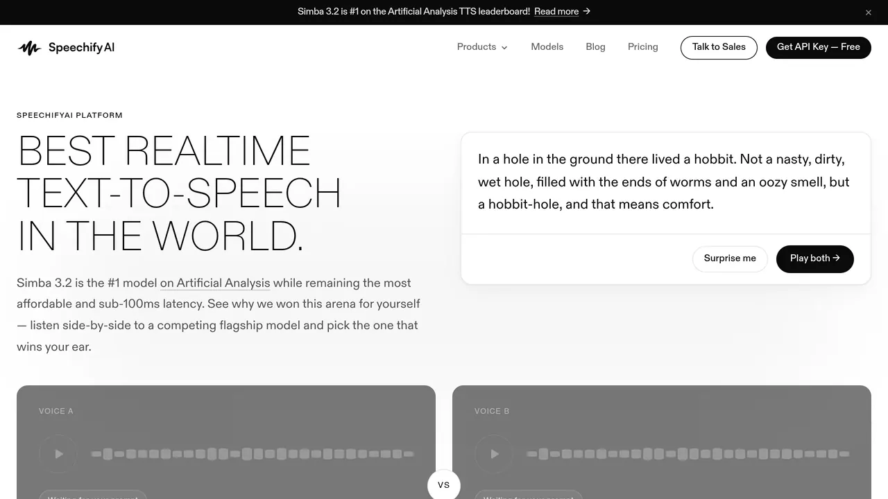 Screenshot of Simba Voice Agents