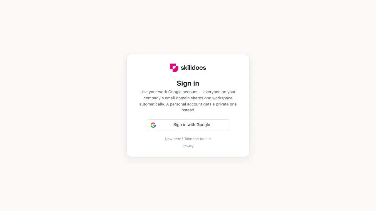 Screenshot of Skilldocs
