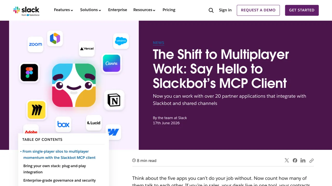 Screenshot of Slackbot’s MCP Client