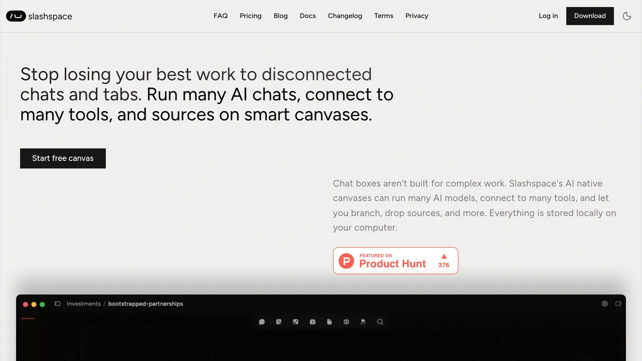 Screenshot of Slashspace AI