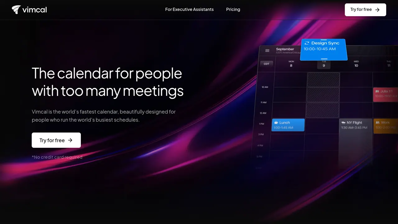 Screenshot of Vimcal
