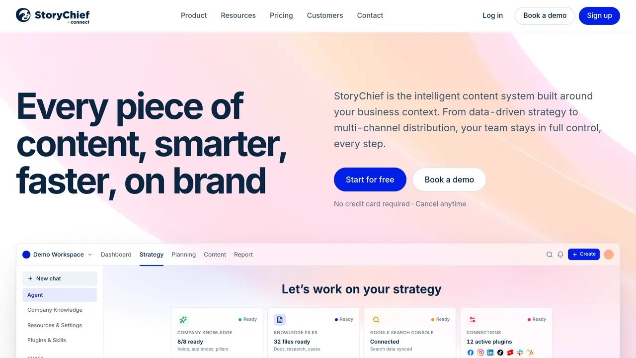 Screenshot of StoryChief Connect