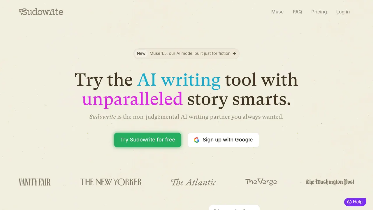 Screenshot of Sudowrite