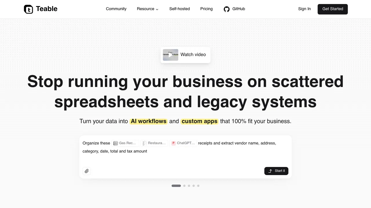 Screenshot of Teable 3.0