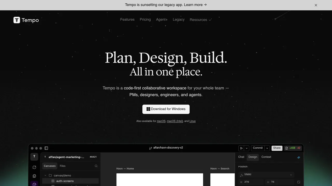 Tempo screenshot