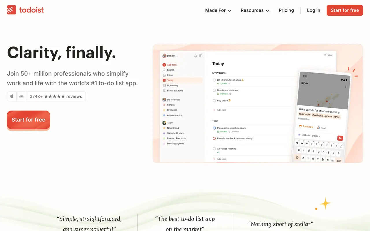 Screenshot of Todoist AI Assistant