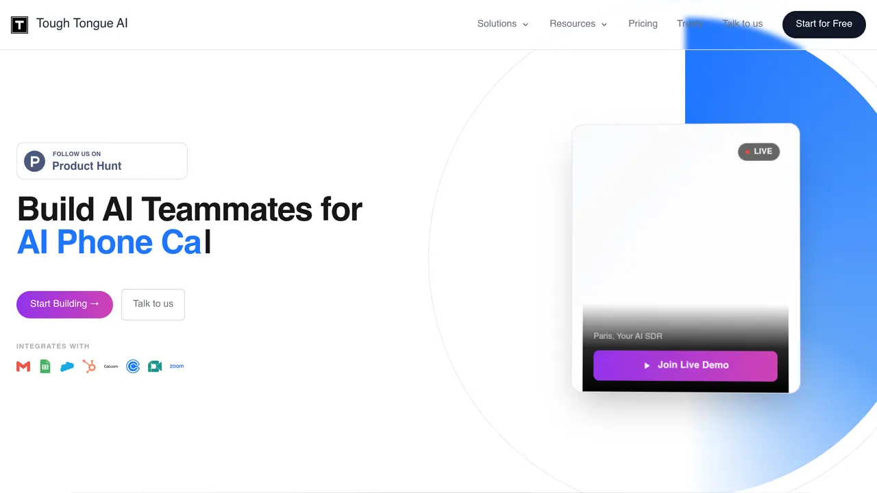 Screenshot of Tough Tongue AI for Sales