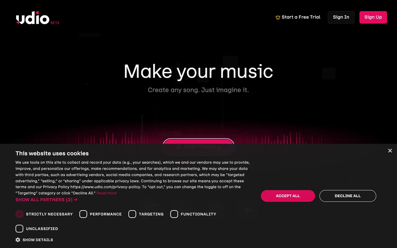Udio screenshot
