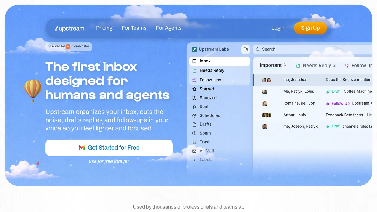 Screenshot of Upstream