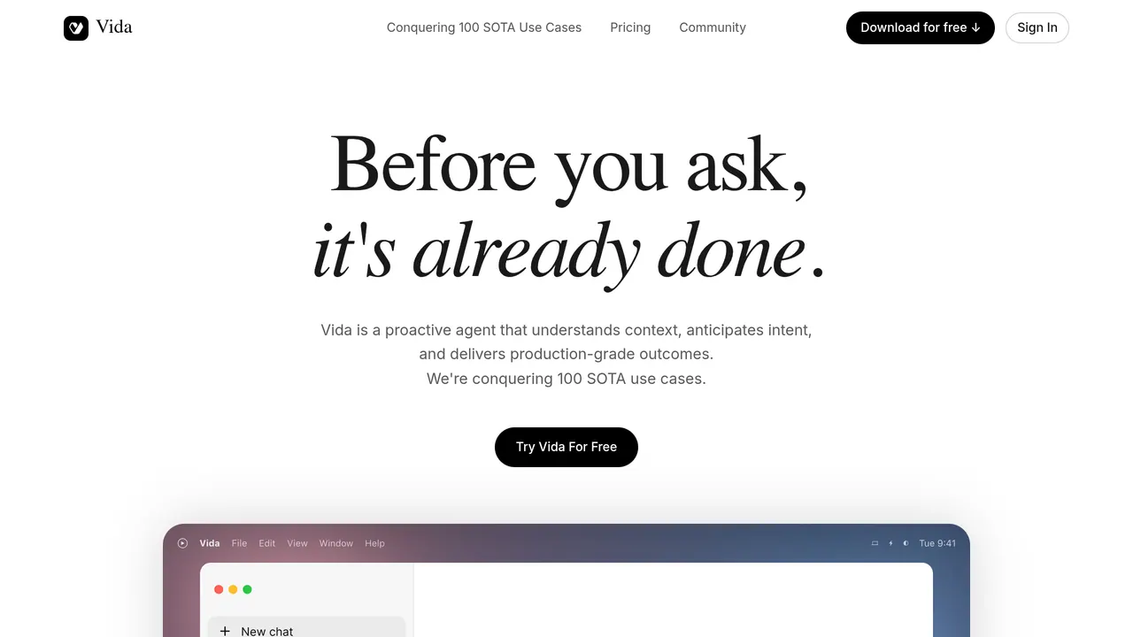 Screenshot of Vida