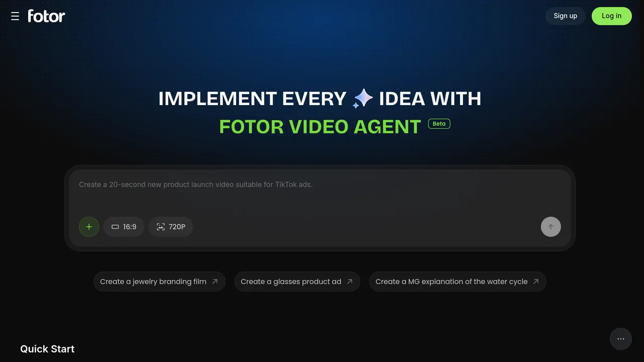 Screenshot of Video Agent by Fotor