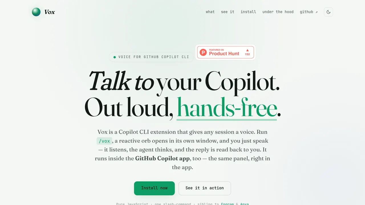 Screenshot of Vox