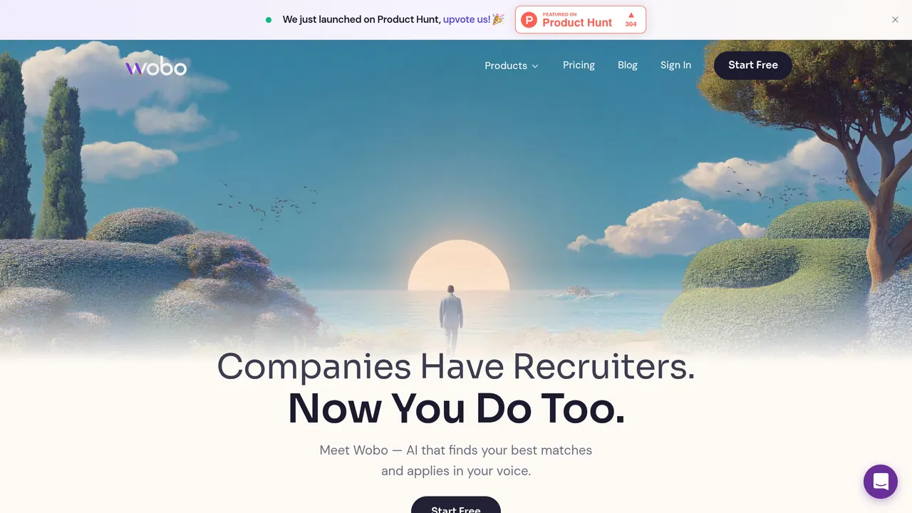 Screenshot of Wobo - AI Job Search