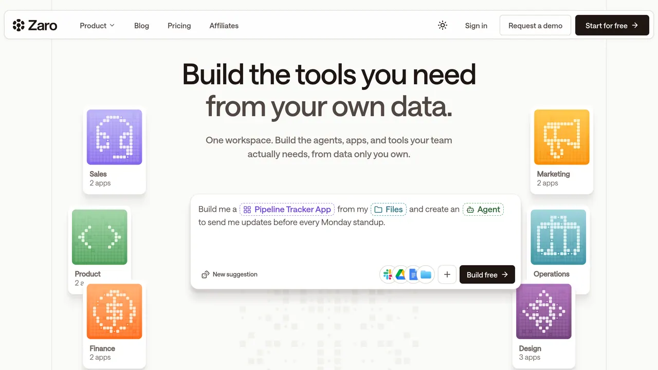 Screenshot of Zaro