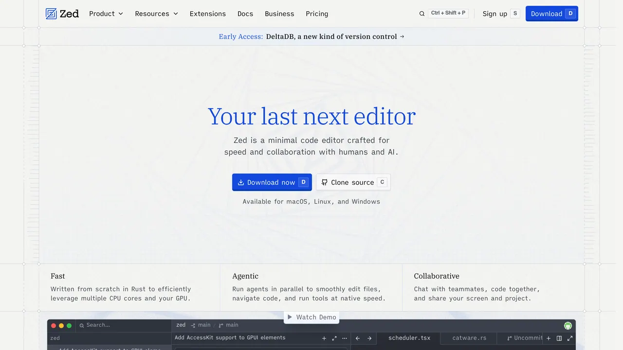 Screenshot of Zed